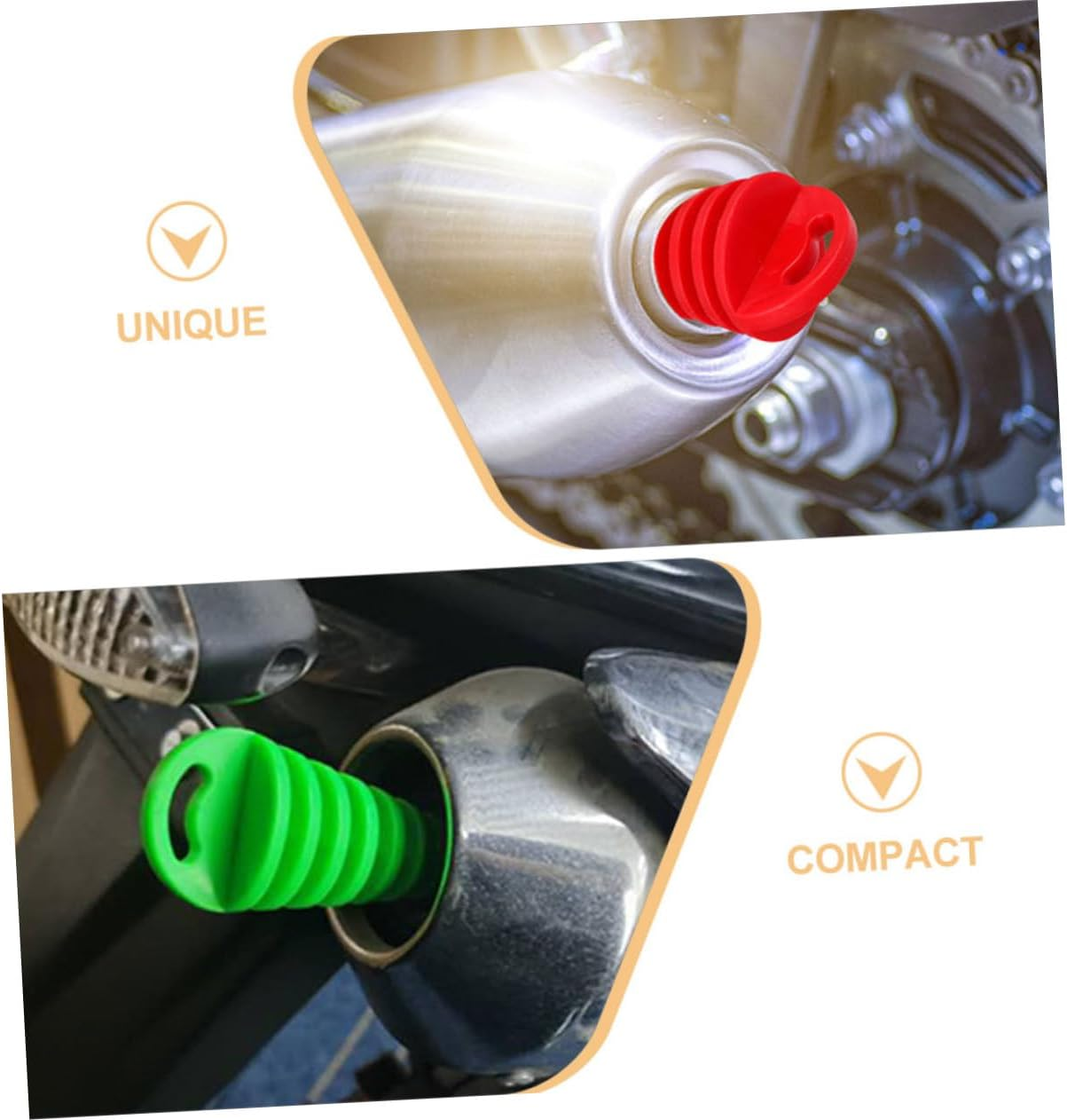 2Pcs Motorcycle Air-Bleeder Plugs Tailpipe Wash Plugs Waterproof Green and Red Motorcycle Exhaust Accessories for Motorbike Repair image number 4