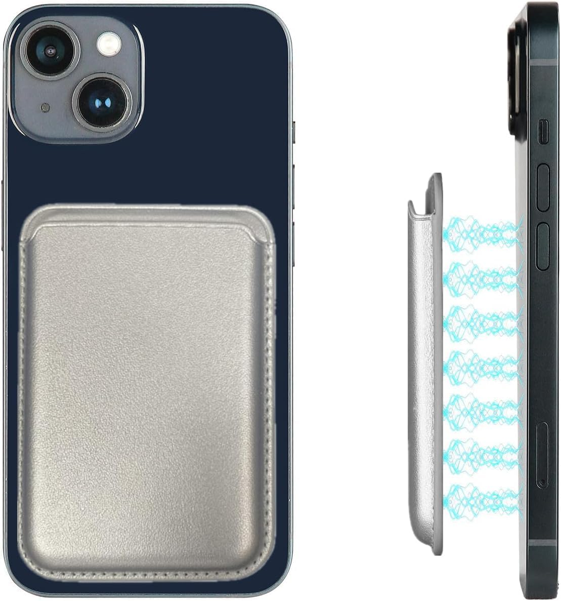 Magnetic Phone Wallet Compatible with Apple Magsafe, Minimalist Leather Wallet, Rfid-Blocking Card Holder for Iphone 16 Pro Max/16 Plus/16, for Iphone 15 Pro Max/15 Plus/15 Pro/14/13/12【White】