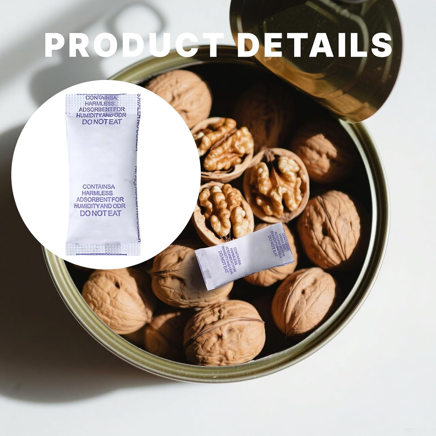 100 Pack 1G Each Reusable Moisture Absorber Desiccant Sachets, Perfect for Food and Electronics Storage, Tyvek Dust-Free, Odorless, and Non-Toxic Solution for Optimal Humidity Control and Preservation image number 2