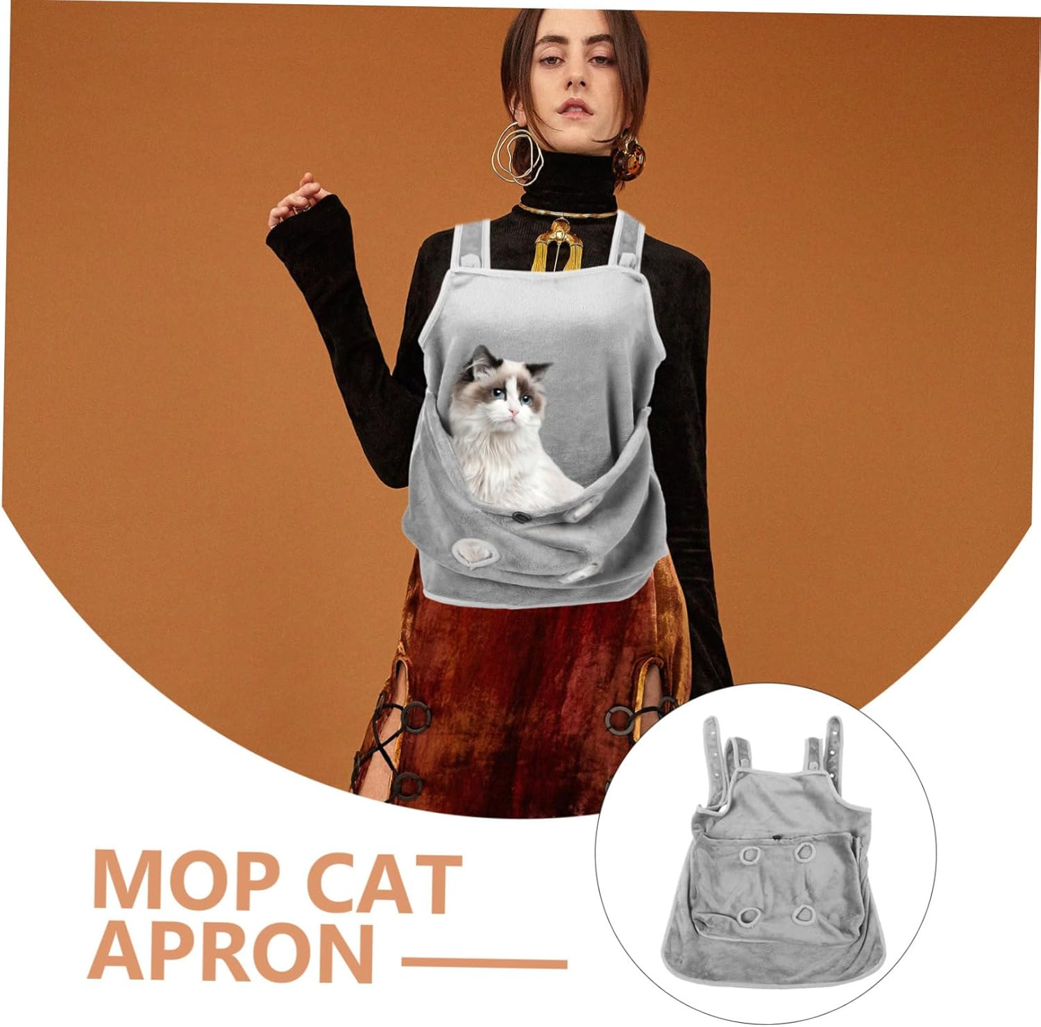 Abaodam Cat Apron Pet Carrier Bag with Soft Comfortable Material Secure Snug Fit for Outdoor Use Hair Resistant Grooming Apron for Cats Protects Clothes from Shedding and Scratches image number 2