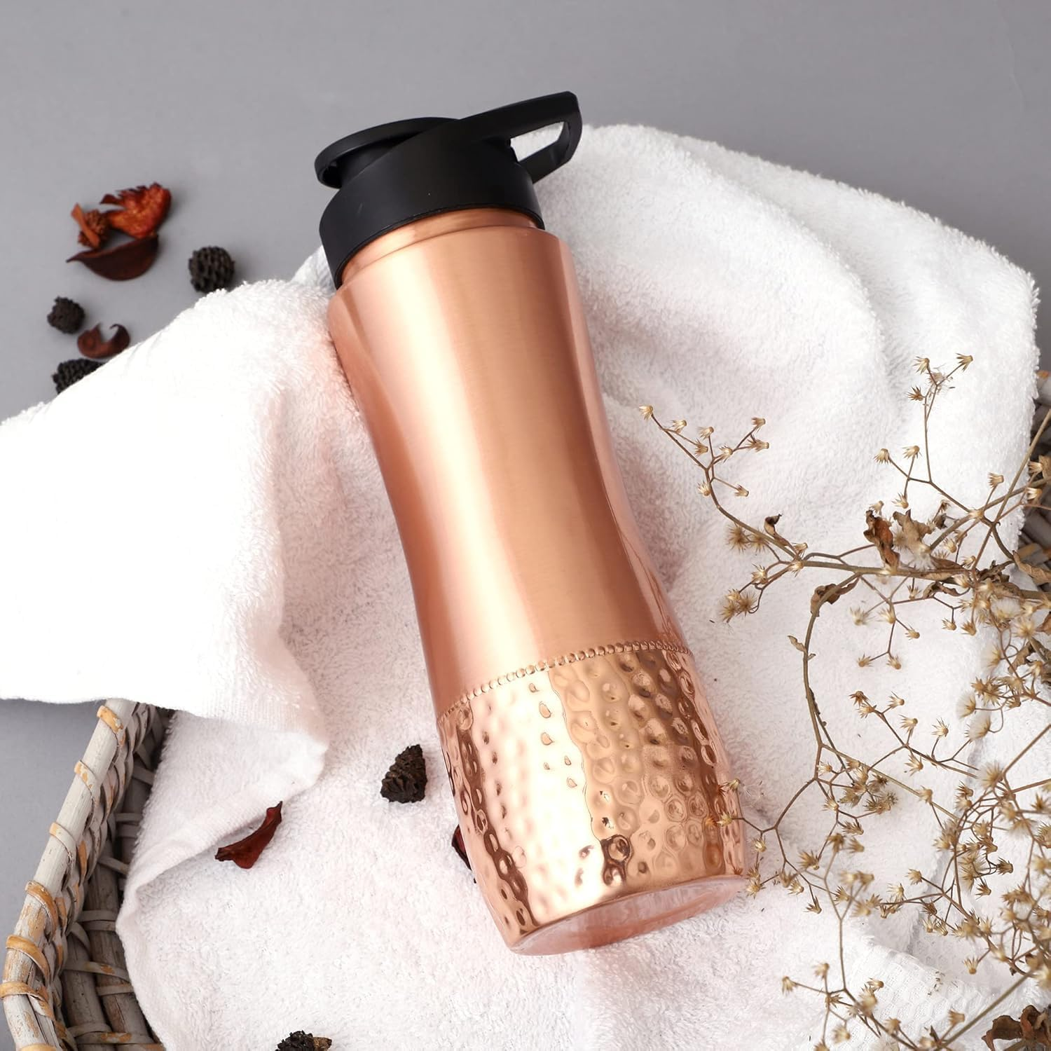 Healthgoodsau - Pure Copper Water Bottle with Sipper for Ayurvedic Health Benefit, 900 Ml Capacity, Perfect for Gym, Office and Home image number 5