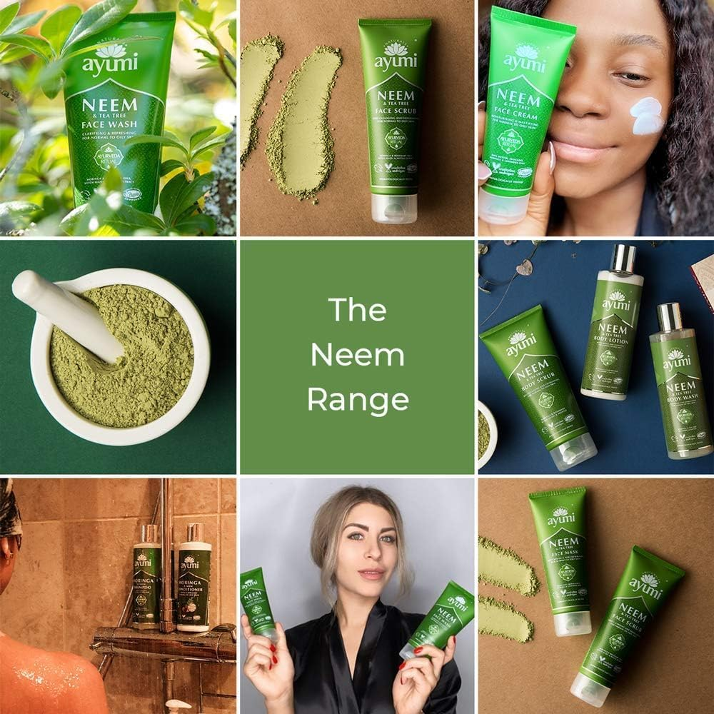 Ayumi Neem & Tea Tree Body Lotion. Vegan, Cruelty-Free, Dermatologically-Tested, 3 X 250Ml