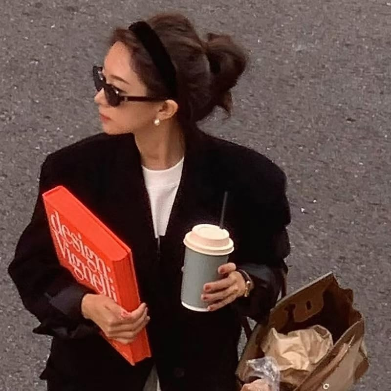 Black Velvet Headband Wide Padded Headbands Soft Puffy Headband for Women Girls Sponge Headbands for Yoga Sports No Slip Hairband for Thick Thin Hair Styling Accessories image number 1