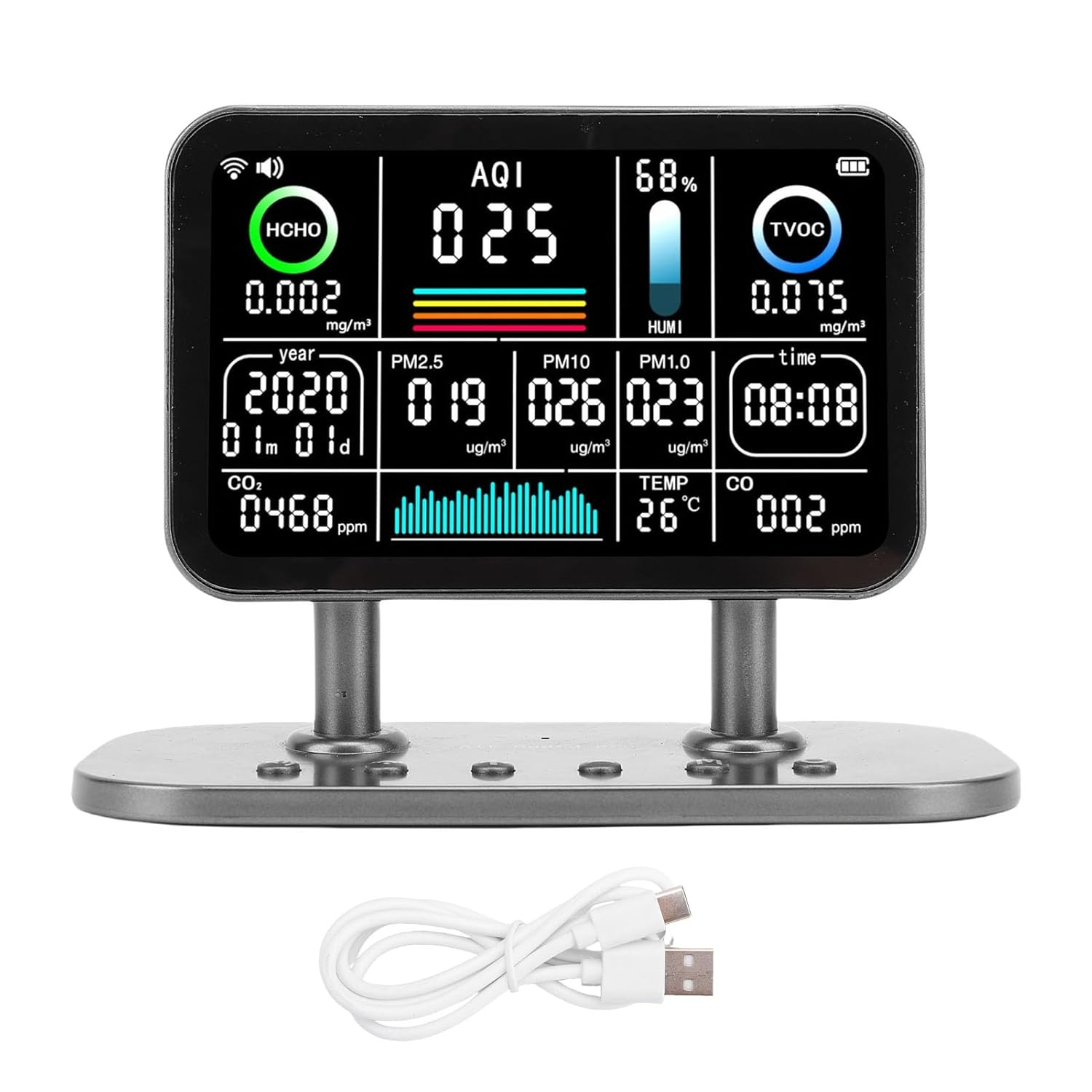 13 in 1 Professional Indoor Air Quality Meter Fast Response and High Sensitivity Accurate Air Quality Measurement with Long Battery Life Stylish and Compact Portable Multi image number 3