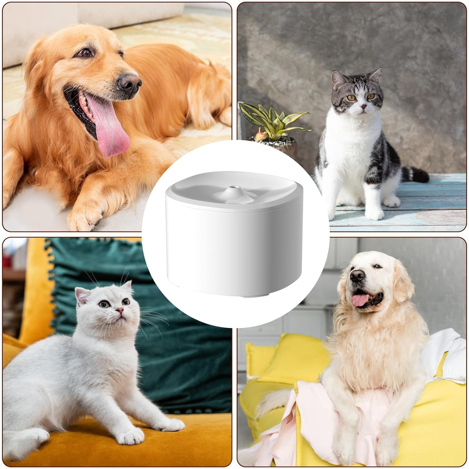 Cat Fountain for Interior Use, Automatic 3L Drinking Station for Pets | USB Water Dispenser with Filter for Cats Dog Multi Pair Home Intelligent Quiet USB Indoor Travel Kitten Welp Intelligent Quiet image number 2