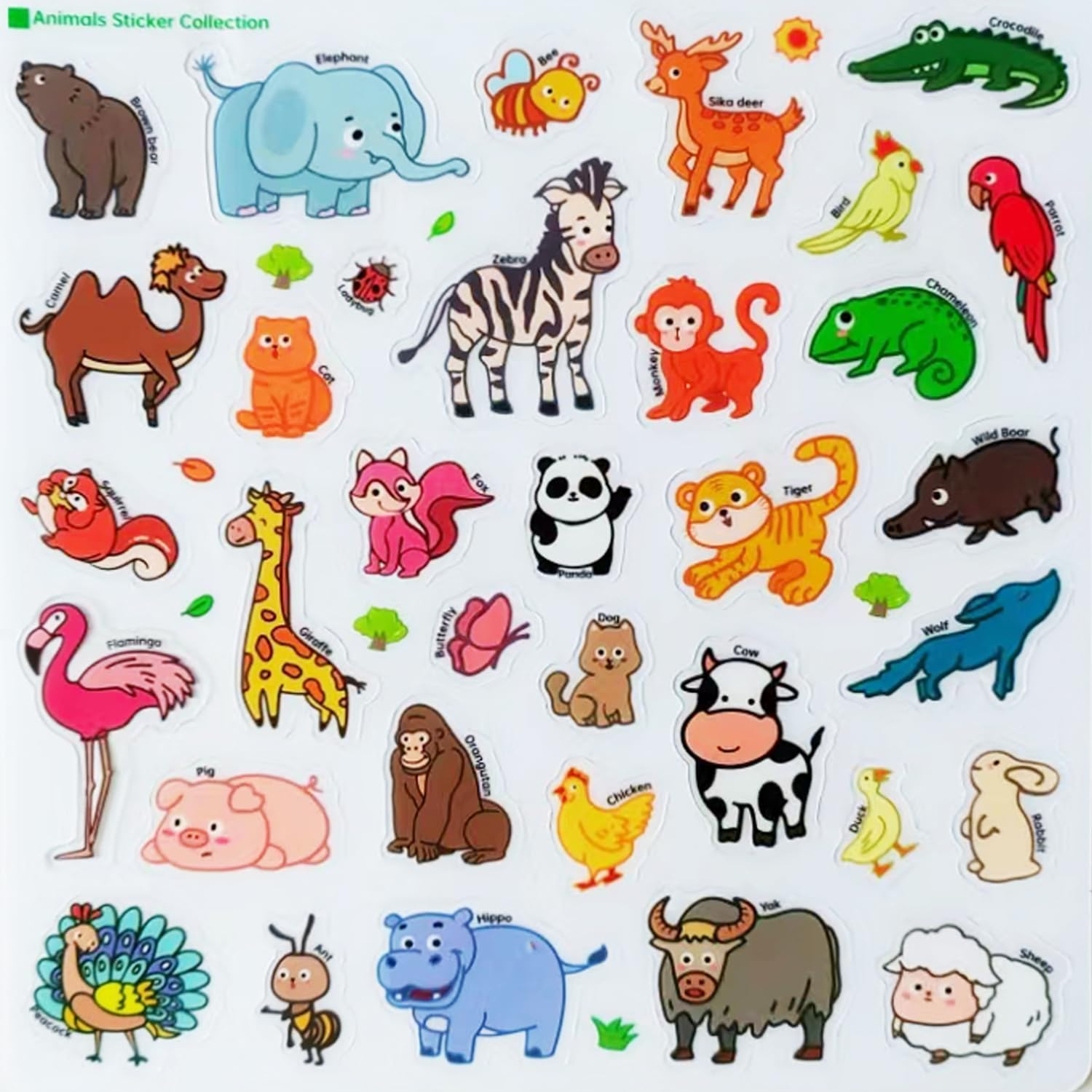 34Pcs Window Clings Stickers,Jungle Animals Gel Clings Decals for Kids Toddlers and Adults Classroom (Animal) image number 5