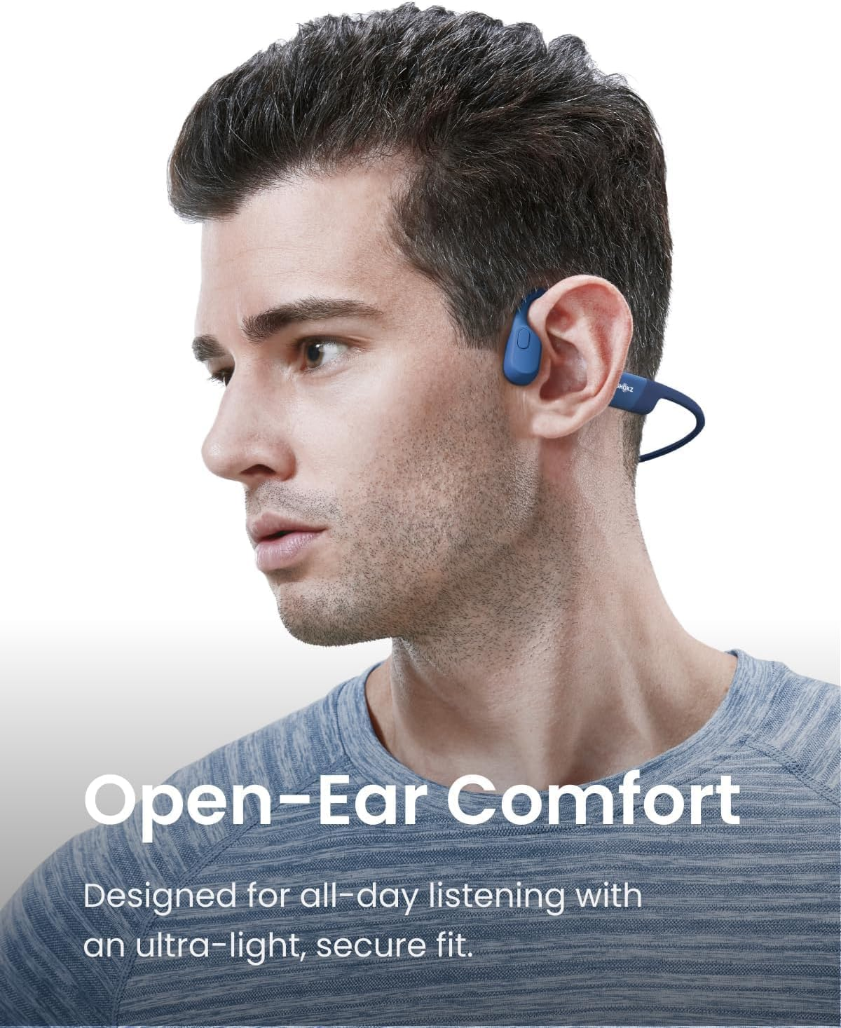 Shokz Openrun Wireless Open-Ear Headset, Blue image number 5