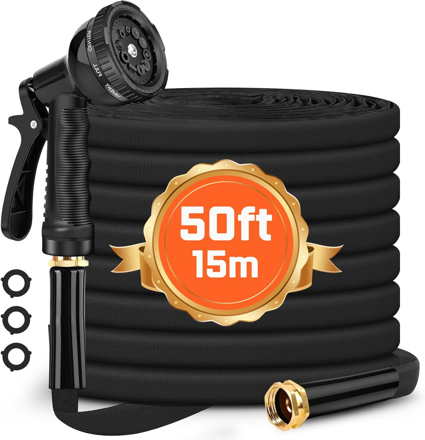 100FT Garden Hose, Water Hose, Car Wash Hoses, 2025 New Upgrated Non-Expanding Outdoor Garden Hose, Kink Free, Flexible Non-Expandable Fabric Garden Hose for Outdoor, Garden, Watering, Yard, Lawn, RV