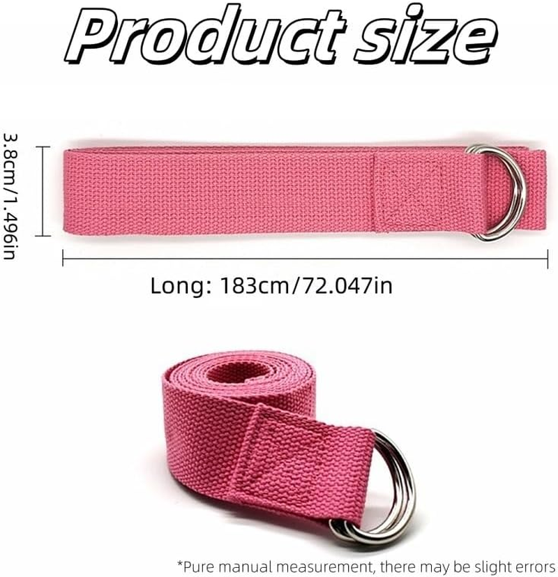 XINYUICEAN Yoga Strap Belt,Cotton Yoga Strap with Adjustable D-Ring Buckle,Yoga Belt for Stretching Yoga Exercise, Stretch Band for Pilates Workouts Yoga Fitness Improves Sitting