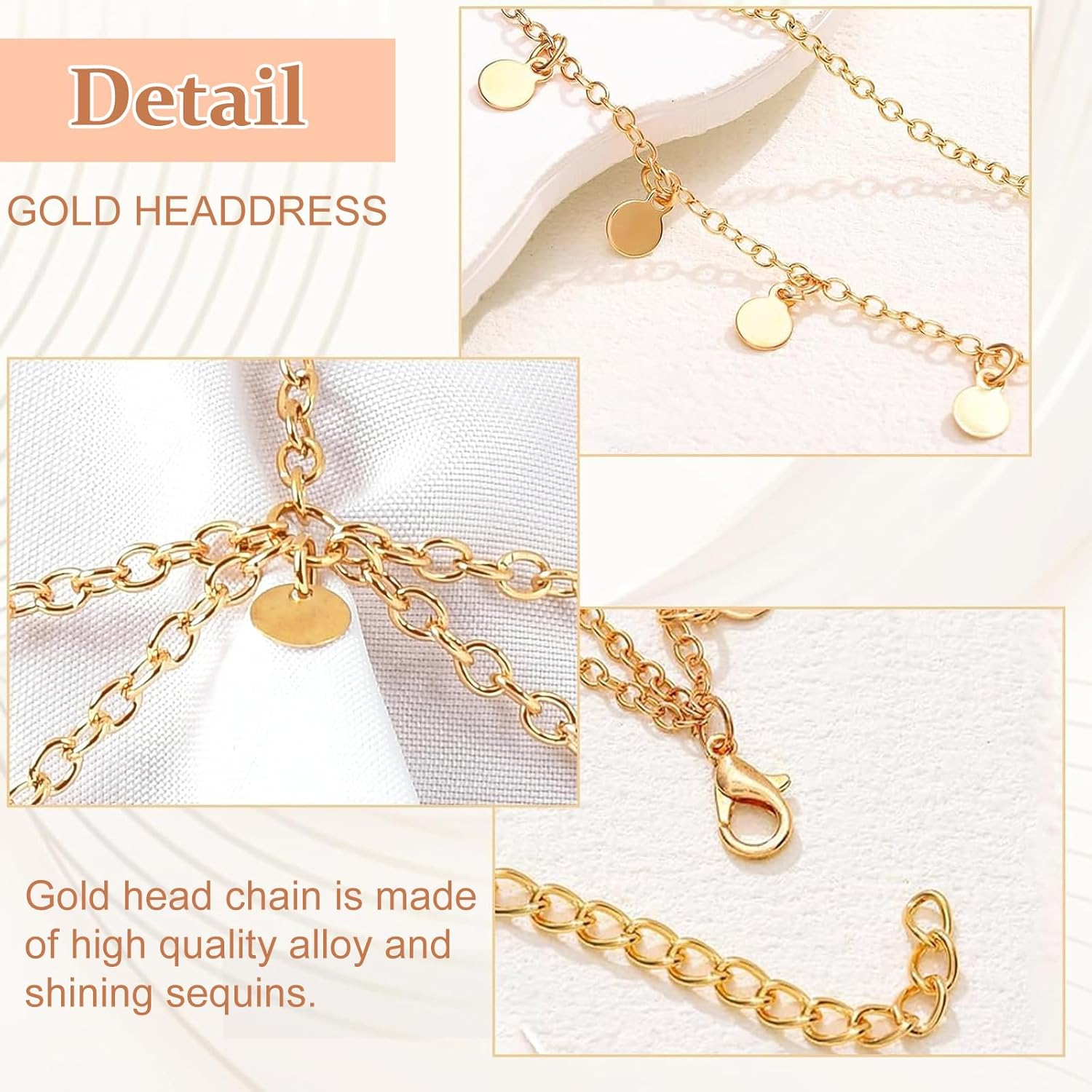 JOOTUEPO Boho Head Chain, Gold Headpiece Tassel Indian Gold Headband, Wedding Hair Accessory Gift for Her Bohemia Vintage Jewelry Forehead Headbands for Women and Girls Wedding Prom image number 6