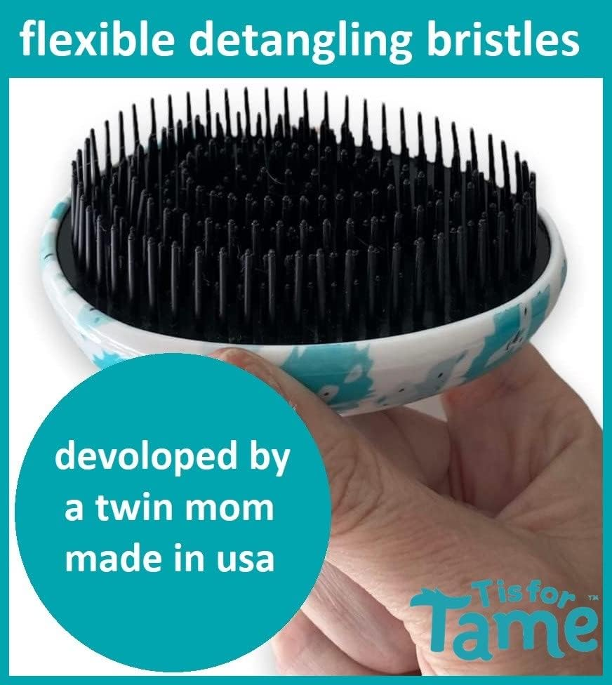 T Is for Tame &ndash; Detangling Brush for Toddlers & Kids, Mini Detangler Brush Tames Knots W/Out Tears or Tantrums, Perfect Size & Shape for Kids Hands, Developed by Mom of Twins (1 Single Brush) image number 5