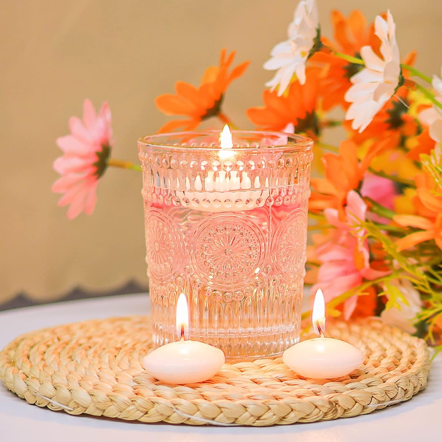 20 Pcs Floating Candles Centerpieces, 1.5 Inch Unscented Floating Candles Small Decoration for Valentine'S Day, Thanksgiving, Wedding, Holiday, Parties and Home Decor image number 4