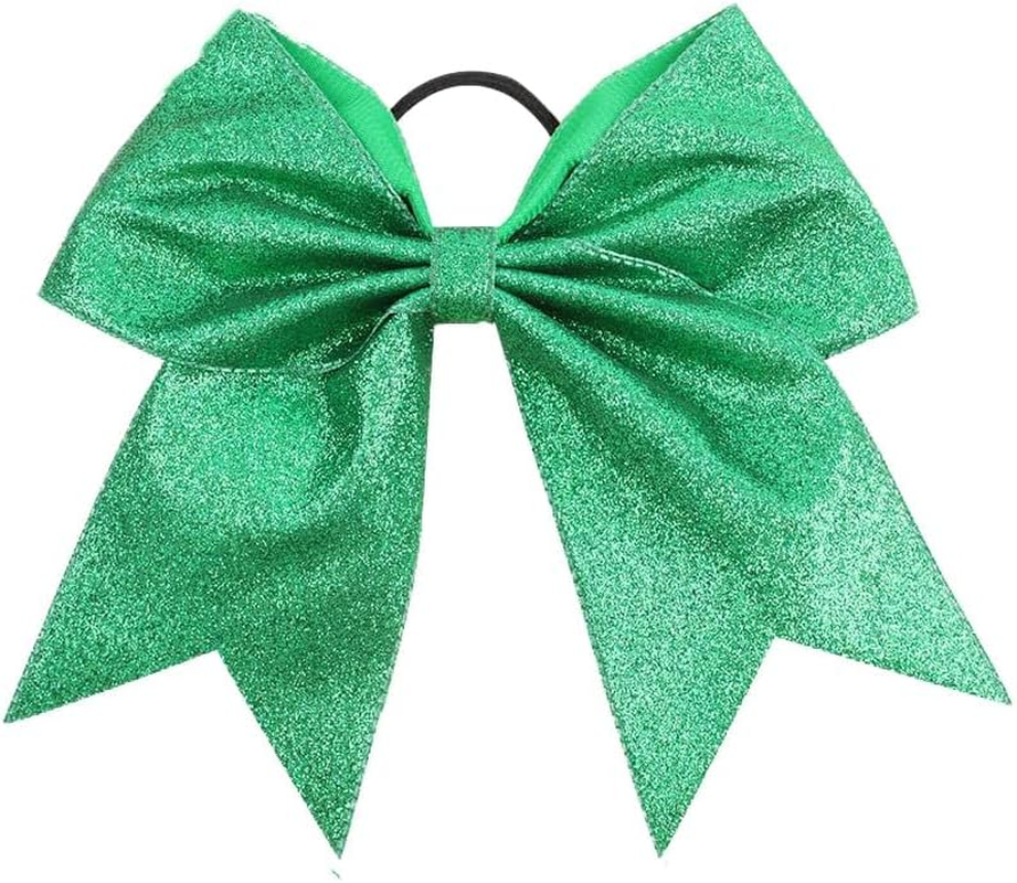 CN Large Cheer Bow 8" Girls Ponytail Holders Jumbo Teams Cheerleaders Hair Bows Competition Sports Elastic Hair Ties Accessories (Blue)