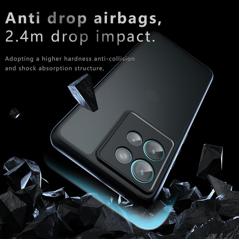 TQLGY Matte Case for Motorola Edge 50 Pro 6.7-Inch, Shockproof Military Grade Drop Protection, Frosted Translucent Skin-Touch Hard Back Slim Phone Cover, Black image number 1
