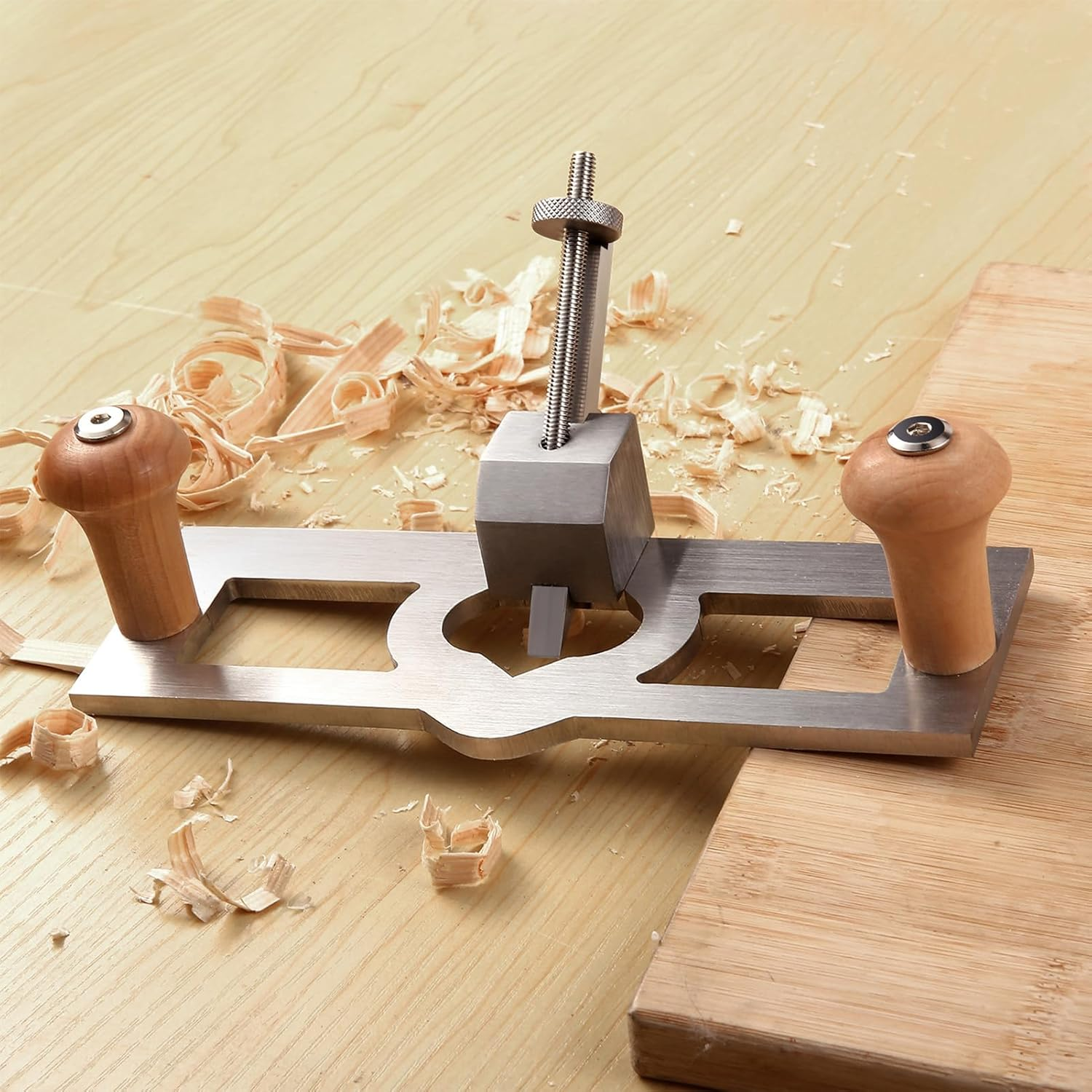 Router Plane, Portable Adjustable Blade Hand Planer, Handheld Woodworking Tool with Comfortable Wooden Handle, for Woodworking DIY Carpentry Industry image number 2