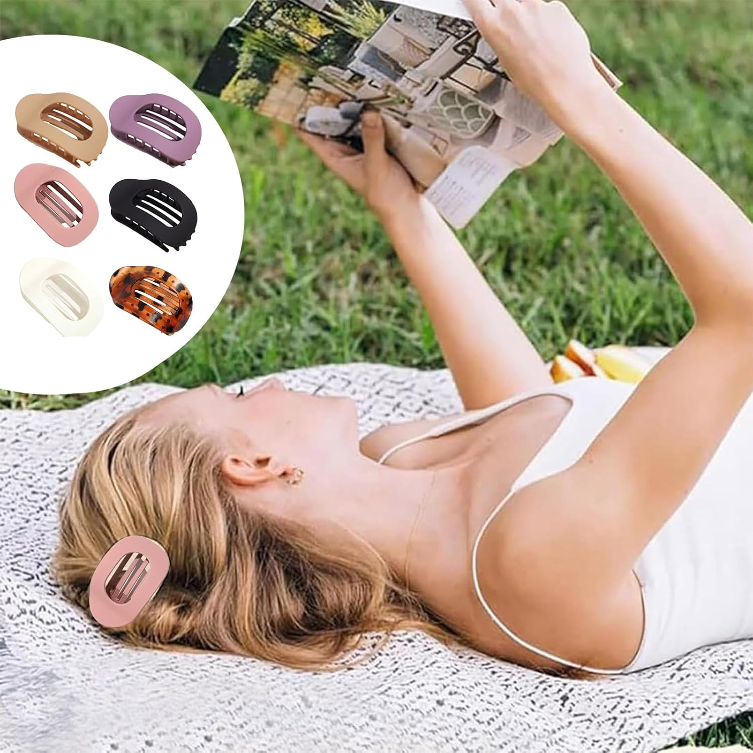 Pack of 6 Flat Hair Clips, Flat Hair Clips, Flat Hair Clips, Ideal for Everyday Life, Sports and Driving, Flat Hair Clips for Girls and Women, Hair Clips for Women image number 4