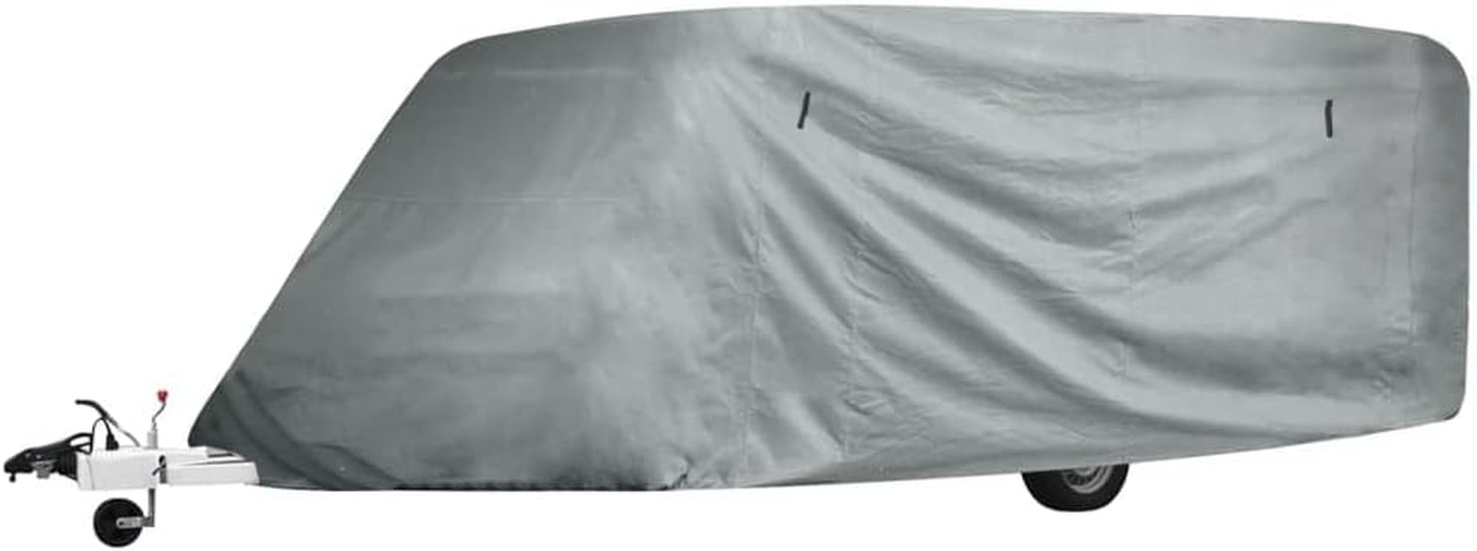 Vidaxl Durable Caravan Cover, Grey-Medium Sized for Indoor and Outdoor Use, UV Resistant and Waterproof, Non-Abrasive 3-Layer Fabric, Ideal for Long Caravans (Up to 6.09M)