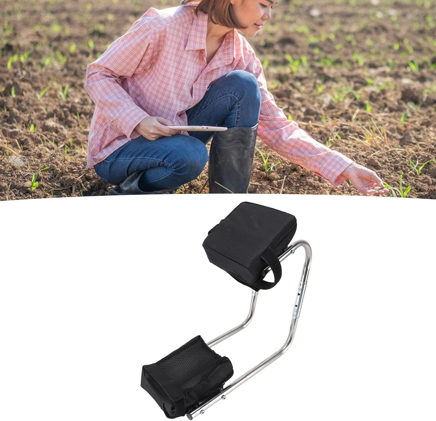 Garden Kneeler And, Stainless Steel Ergonomic Ankle Knee Leg Brace for Gardening Work, Garden Kneelers for Seniors, Sturdy Gardening Tools for Gardeners