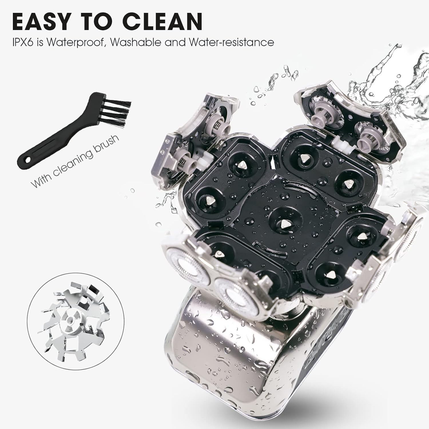 9D Head Shavers for Bald Men, Telfun High-Speed Electric Razor for Fast Shaving, LED Display Waterproof Wet/Dry Trimmer, Head Razors with Type-C Charge for Home & Travel image number 2