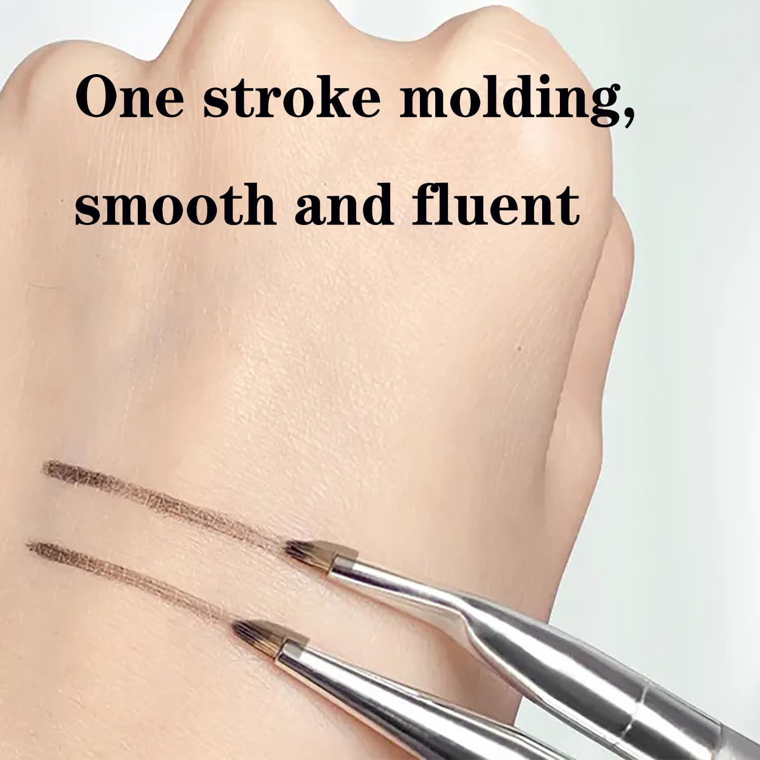 2Pcs Convenient Angled Eyeliner Brushes, Silver image number 3