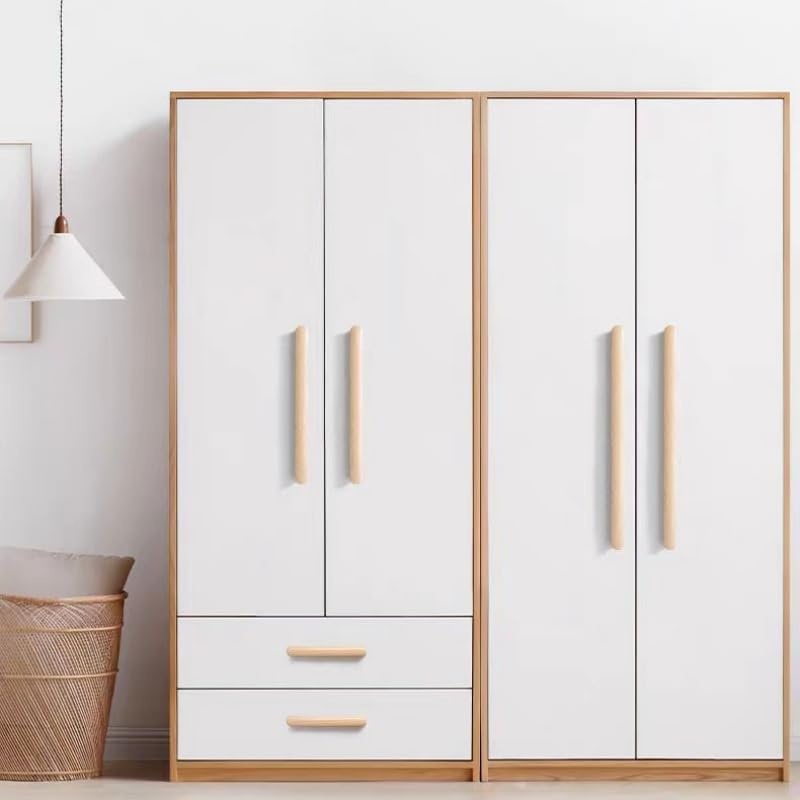 Wood Drawer Handles 6Pcst Shaped Cabinet Door Solid Wood Handle Furniture Drawer Cabinet Wooden Handle Black Walnut 96Mm image number 6