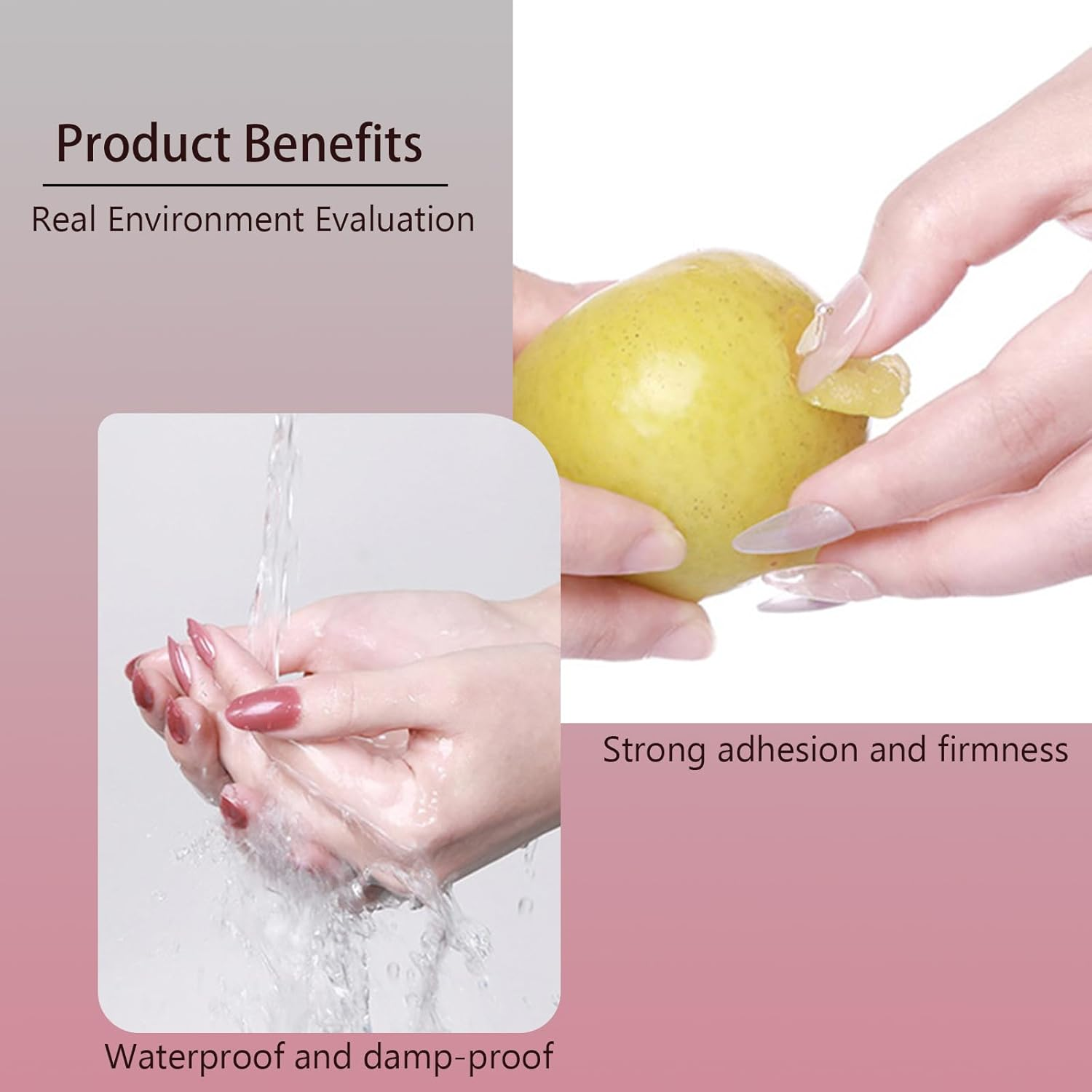 INCAUCA 600Pcs Press on Nail Adhesive Tabs Waterproof, 25 Sheet Jelly Double Sided Sticker, Sticky Tabs Thin Breathable for Acrylic False Nails Manicure Tape (Clear) image number 5