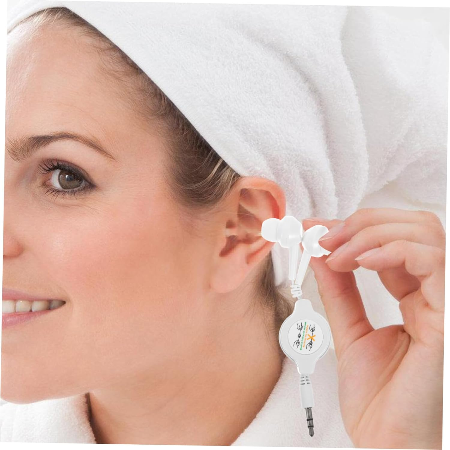 EXHUMKY Retractable in Ear Earbuds Lightweight Portable Cable with Comfortable Fit Material Compatible with Players Digital Devices Connector