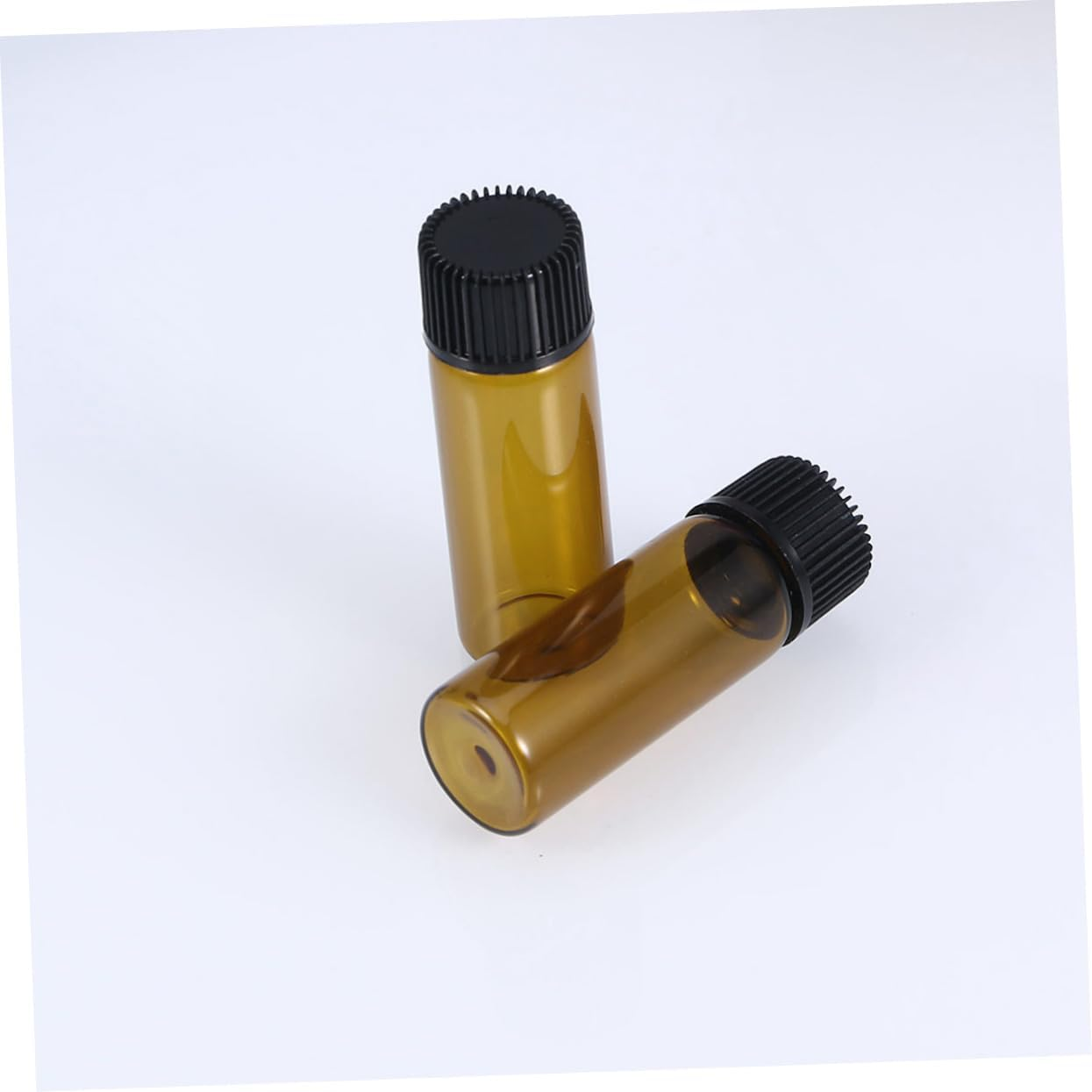 ULTECHNOVO Material Essential Oil Bottle 5Ml Mini Glass Vials Sample Bottles Screw Cap Brown Travel Size image number 2