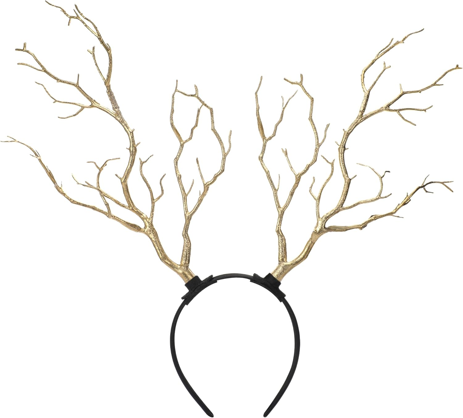 MOSTORY Tree Branch Antler Headdress - Golden Woodland Fairy Costume Large Forest Branch Headband for Renaissance Halloween Cosplay Photo Shooting Renfaire Accessories image number 4