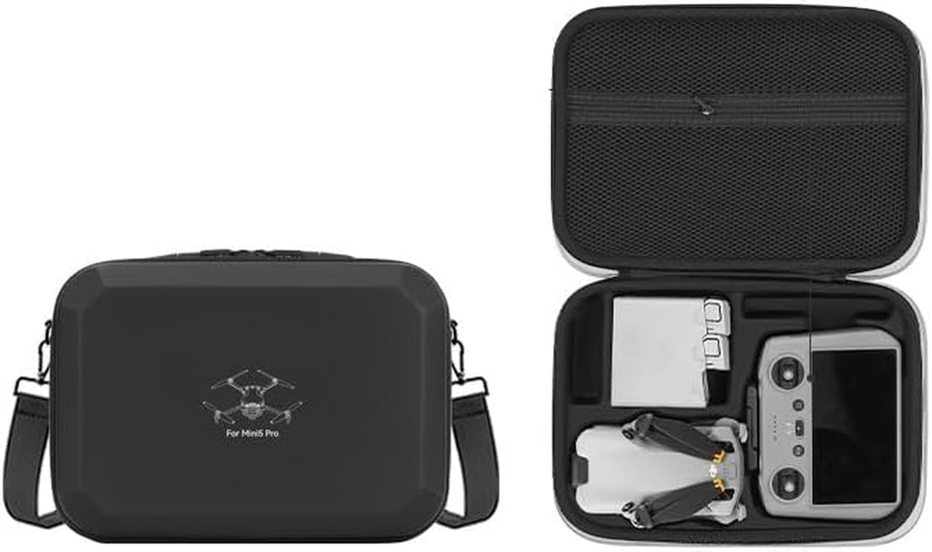 Mini 5 Pro Case &ndash; PU Leather Hard Carrying Case Compatible with DJI Mini 5 Pro Fly More Combo, RC 2 Display Controller, Drone, Batteries, ND Filters & Accessories (Black) image number 2