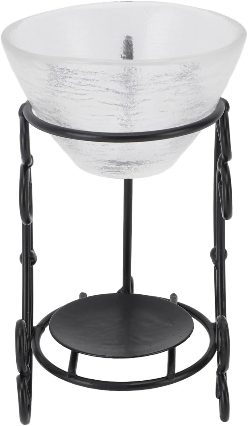 Essential Oil Burner, Metal Iron Glass Wax Melt Burner for Stress Relief, Meditation, Home Decoration Tealight Candle Holder image number 3