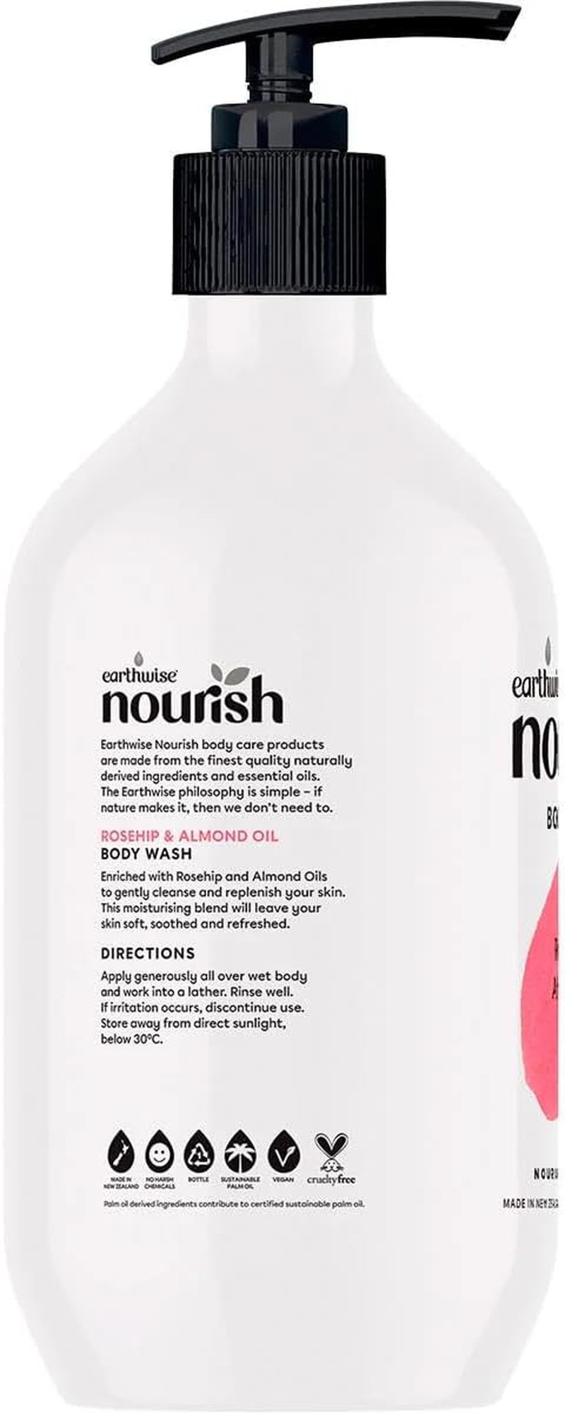 Earthwise Nourish Body Wash Rosehip and Almond Oil 1L
