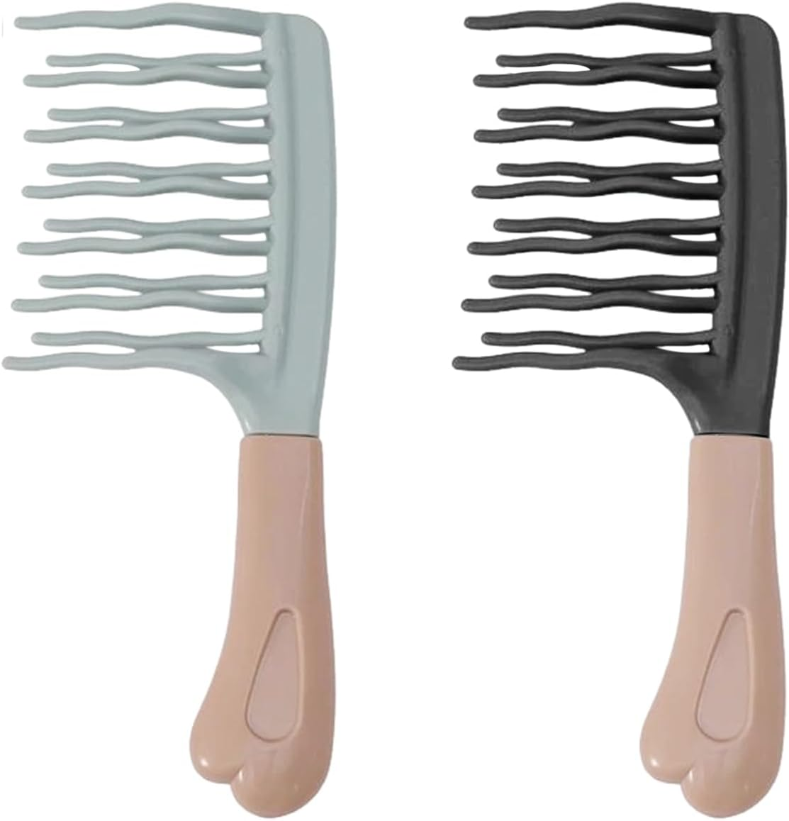 Pack of 2 Scalp Massage Comb, Double Row, Wide Serrated Rib Comb, Hairdressing and Styling Tools, Suitable for Combing Hair, Styling Curly Hair and Long Hair Care image number 4