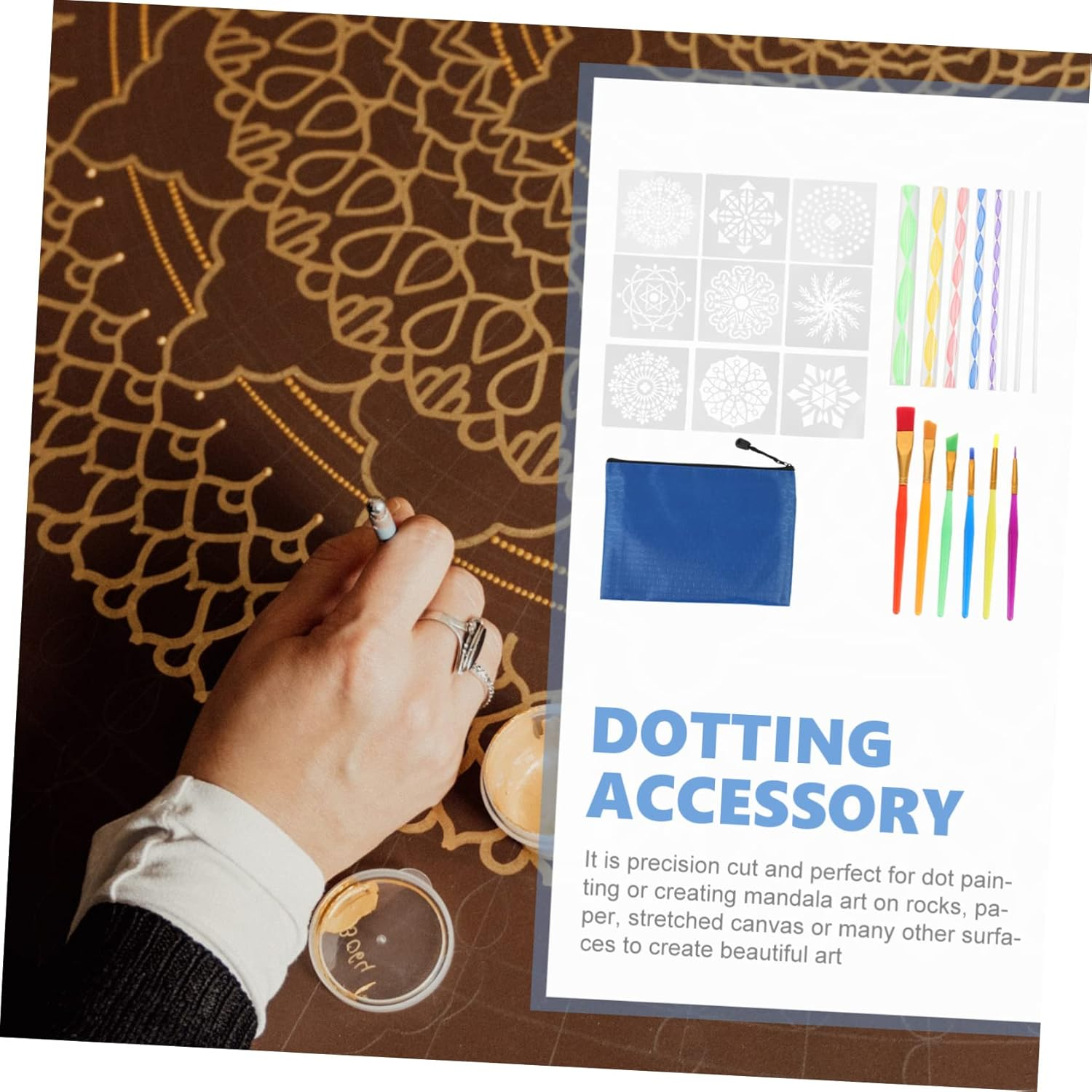 OHPHCALL Professional Mandala Dotting Tool Multi-Function Rocks Painting Kit DIY Art Accessories image number 2