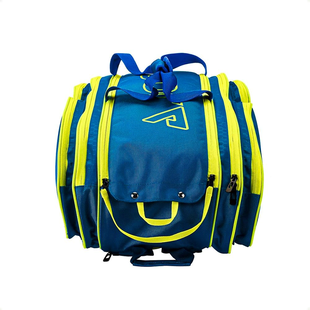 JOOLA Tour Elite Pickleball Bag &ndash; Backpack & Duffle Bag for Paddles & Pickleball Accessories &ndash; Thermal Insulated Pockets Hold 4+ Paddles - Includes Fence Hook - Blue/Yellow image number 6