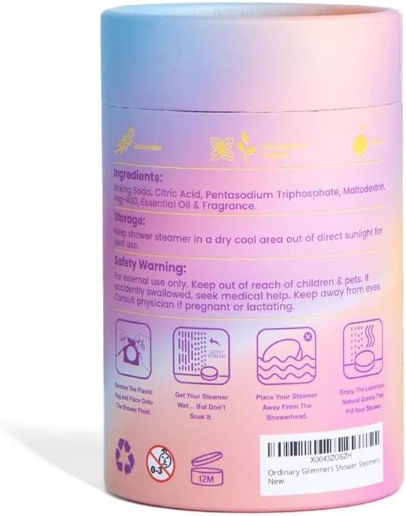 Ordinary Glimmers Shower Steamers; Lavendar, Citrus, Eucalyptus and Mint; Sampler image number 3