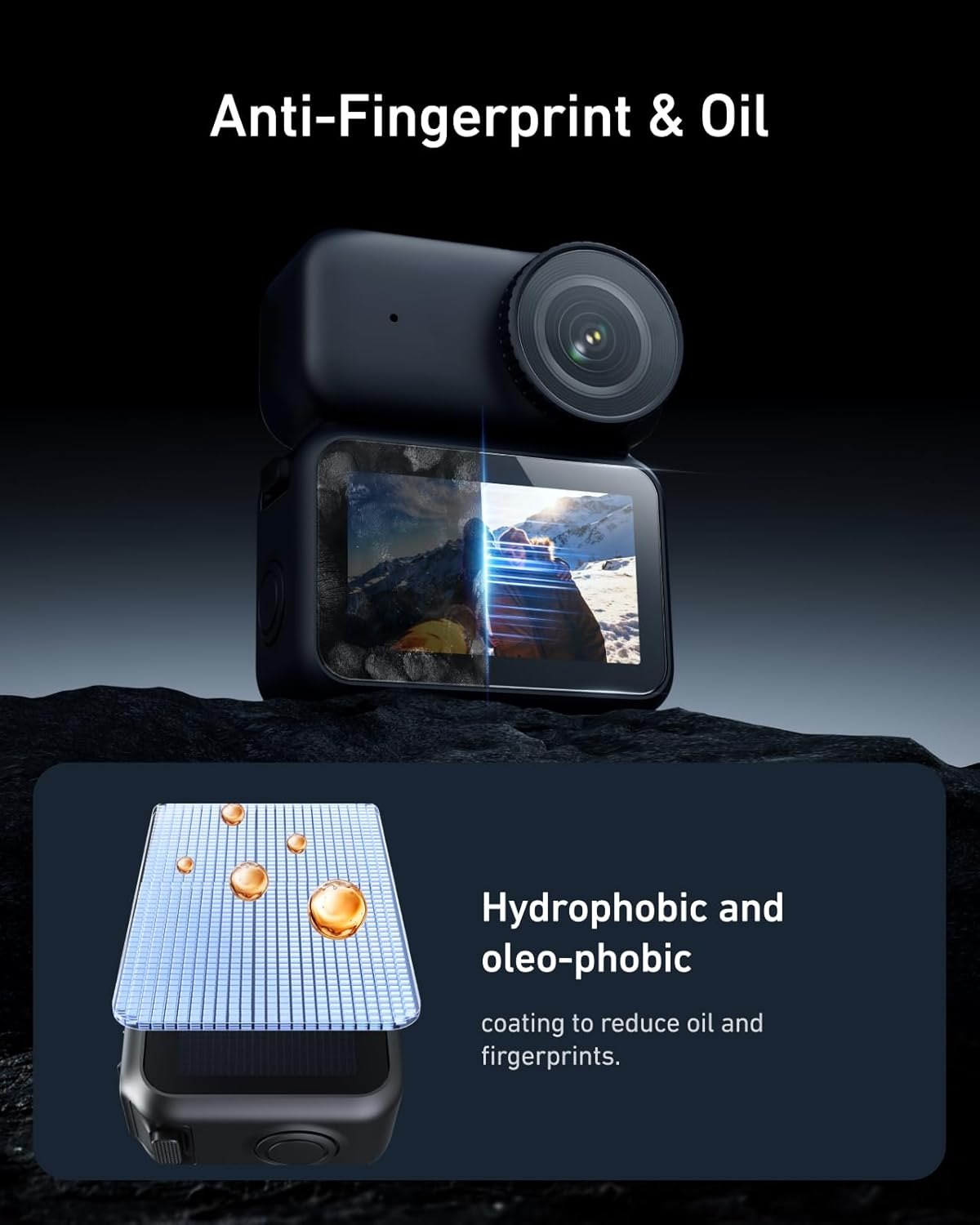 TELESIN Osmo Nano Screen Protector(2 Pack), Tempered Glass Film for DJI Osmo Nano with Ultra HD, 9H Hardness, Scratch Resistant, Static Cling Installation, Osmo Nano Camera Accessories image number 4