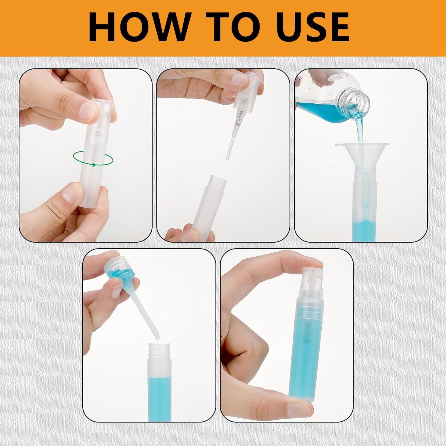 10 Pcs Clear 5Ml Slim Refillable PVC Portable Frosted Spray Bottle,Mini Fine Mist Spritzer Bottle Liquid Sprayer Bottle,Small Empty Sample Containers,For Liquid, Perfume, Makeup Tool, Travel