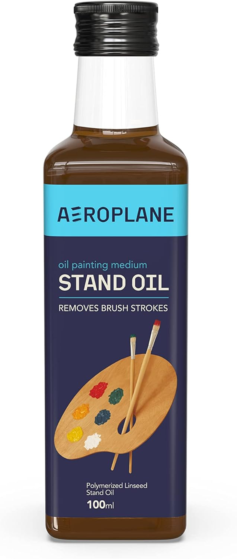 Aeroplane - Stand Oil for Artists - Removes Brush Strokes, Premium Art Supply (100 ML) (Amber, 100ML)