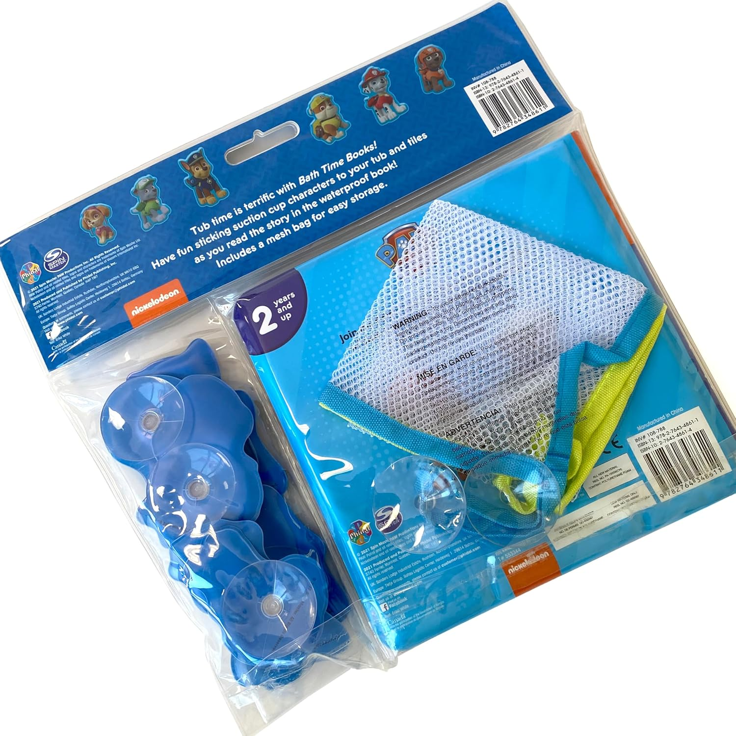 Paw Patrol the Pups save the Sea Turtles Bath Time Books - Activity Books for Kids, Bath Book, 6 Padded Suction Cups, 1 Mesh Bag: with Suction Cups and Mesh Bag image number 2