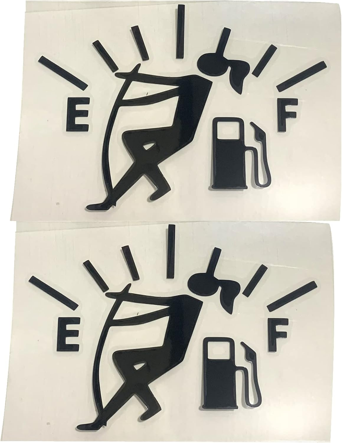 2Pcs White Funny Fuel Tank Stickers Reflective Fuel Lid Decal Hilarious Decal for Most Vehicle Car Truck Gas Cap Door, Easy Install on Individua