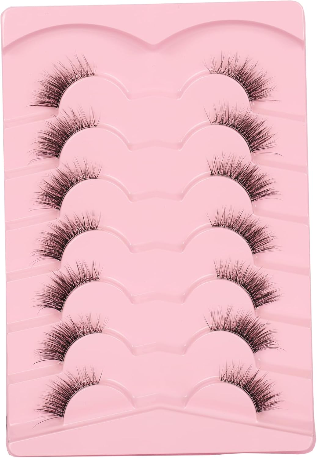 Gmagictobo Natural Half Lashes Cat Eye Look False Eyelashes Clear Band Fake Eyelashes 7 Pairs image number 2