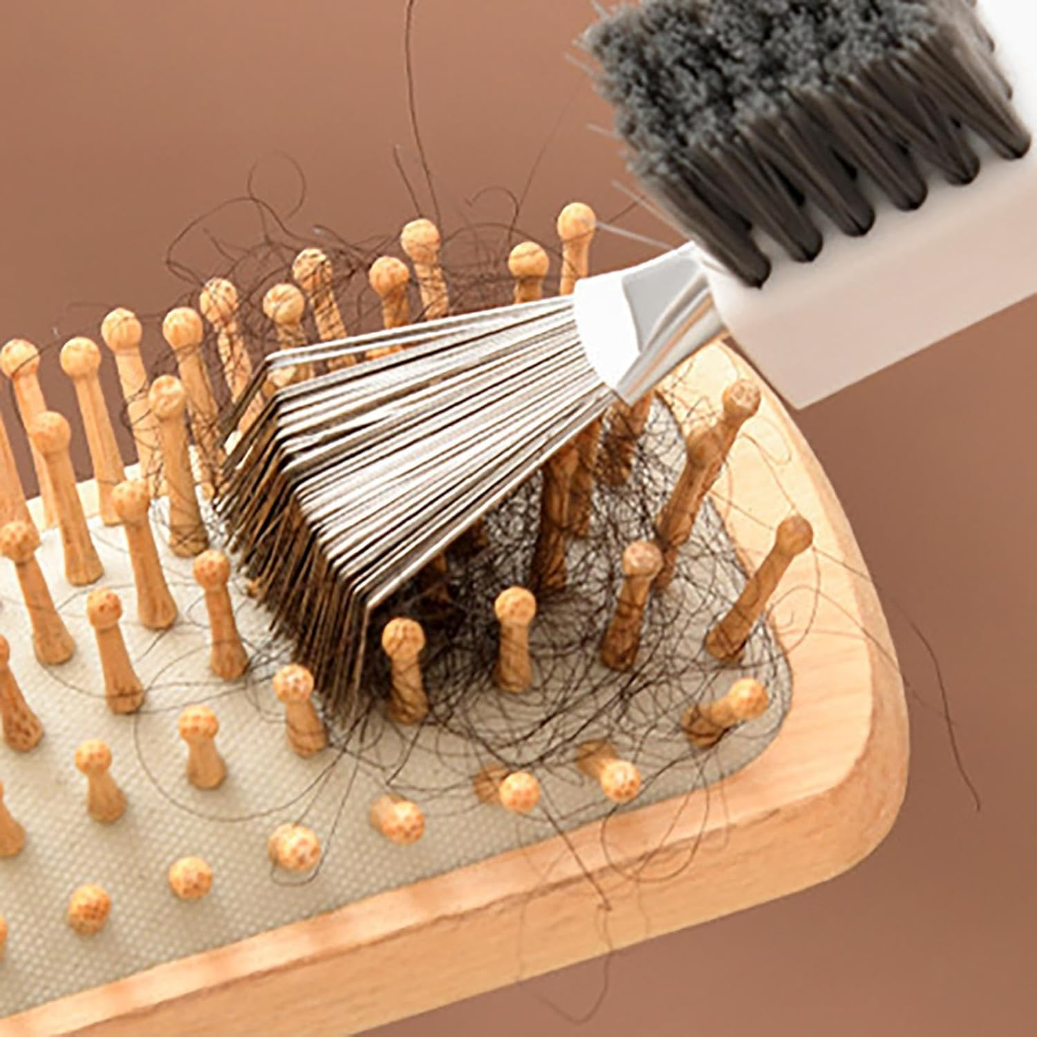 Hair Brush Cleaning Tool | Handle Hair Brushes Comb Cleaner Comb Cleaning,Dirt Brush Tool Comb Cleaning Brush Cleaner Tool for Hair Salon Travel Puchen image number 2