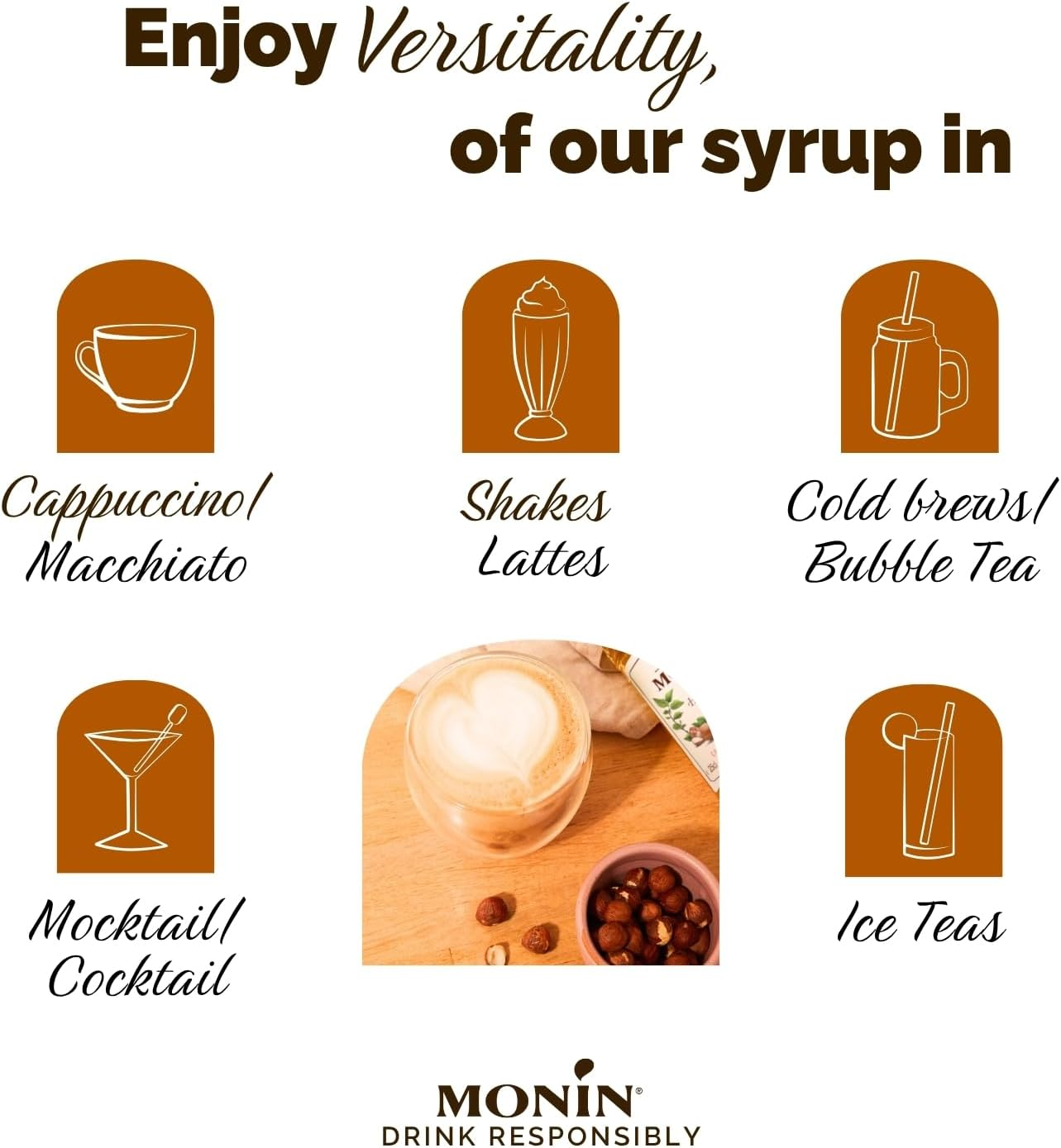 Monin Hazelnut Syrup 700 Ml image number 2