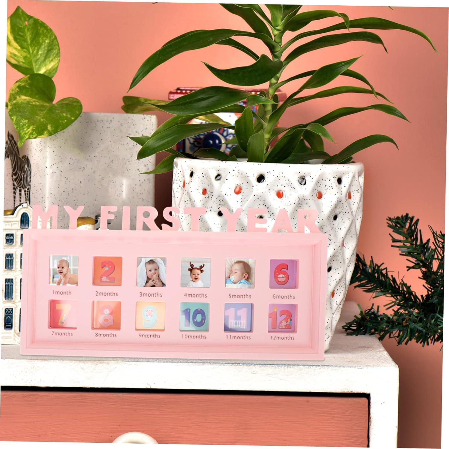 Boy Girl'S Growth Photo Frame Month Milestone Frame Boy Girl Growth for Documenting First Year Keepsake for Newborn Photos Record Modern Design image number 5