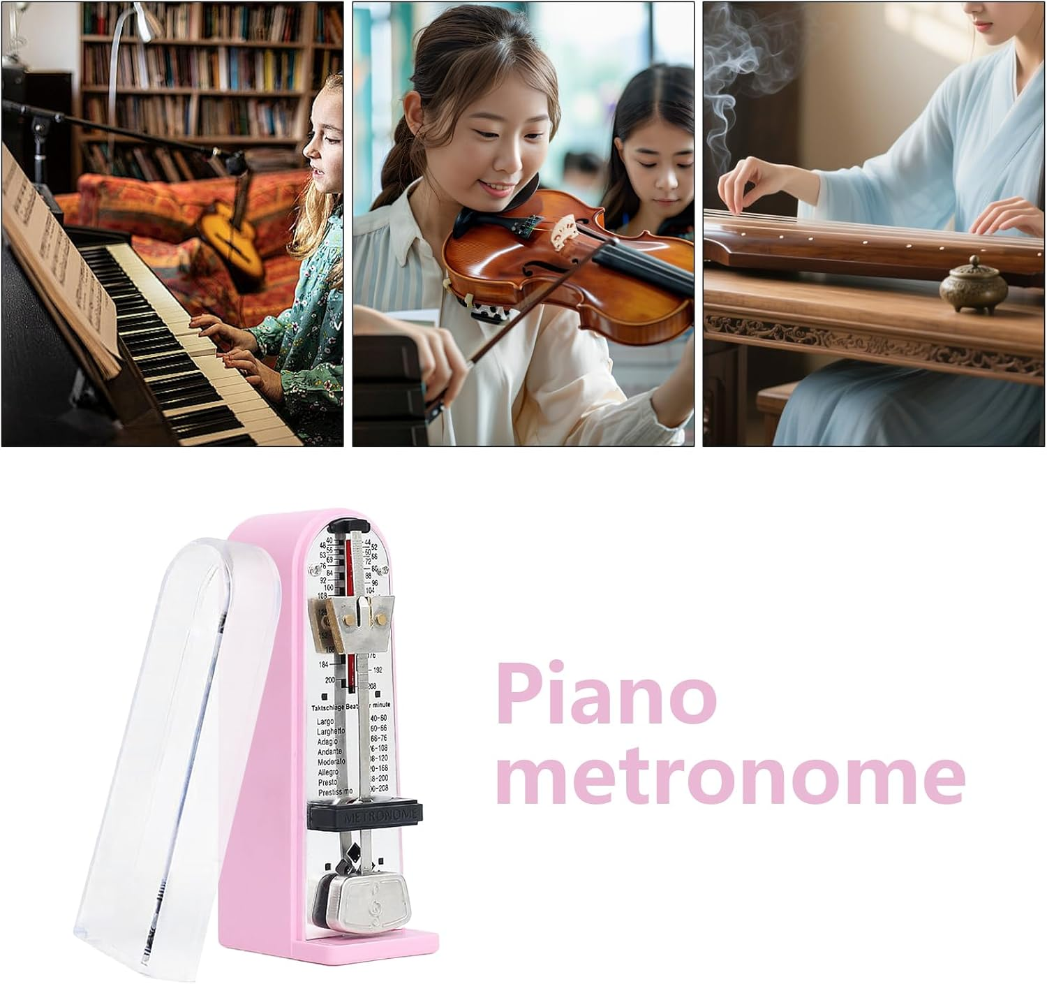 Mechanical Metronome, Accurate Professional Metronomes, Musical Instrument Practice Accessories for Violin Trumpet Flute Banjo Ukulele Guitar Drums