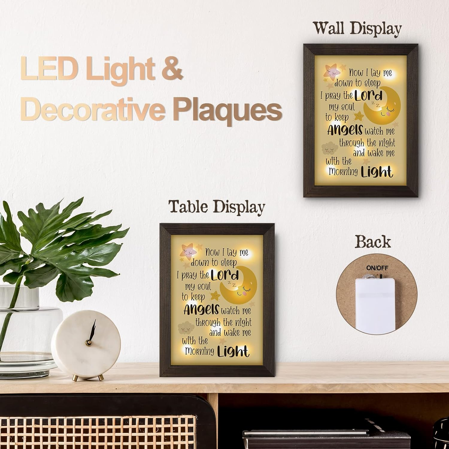 Baptism Gifts for Girl Boy - Baby Baptism Gifts for Girl Boy, Baby Christening Gifts for Girls and Boys, Nursery Decor Night Light - Now I Lay Me down to Sleep image number 5