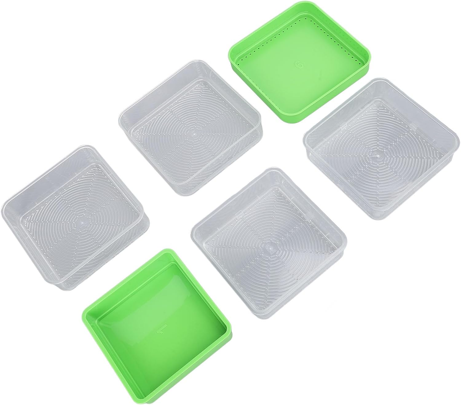 4 Tier Seed Sprouting Kit, Stackable Micro Greens Growing Trays, Soilfree Sprouter Tray for Beans Alfalfa Seeds (Without Sunshade)