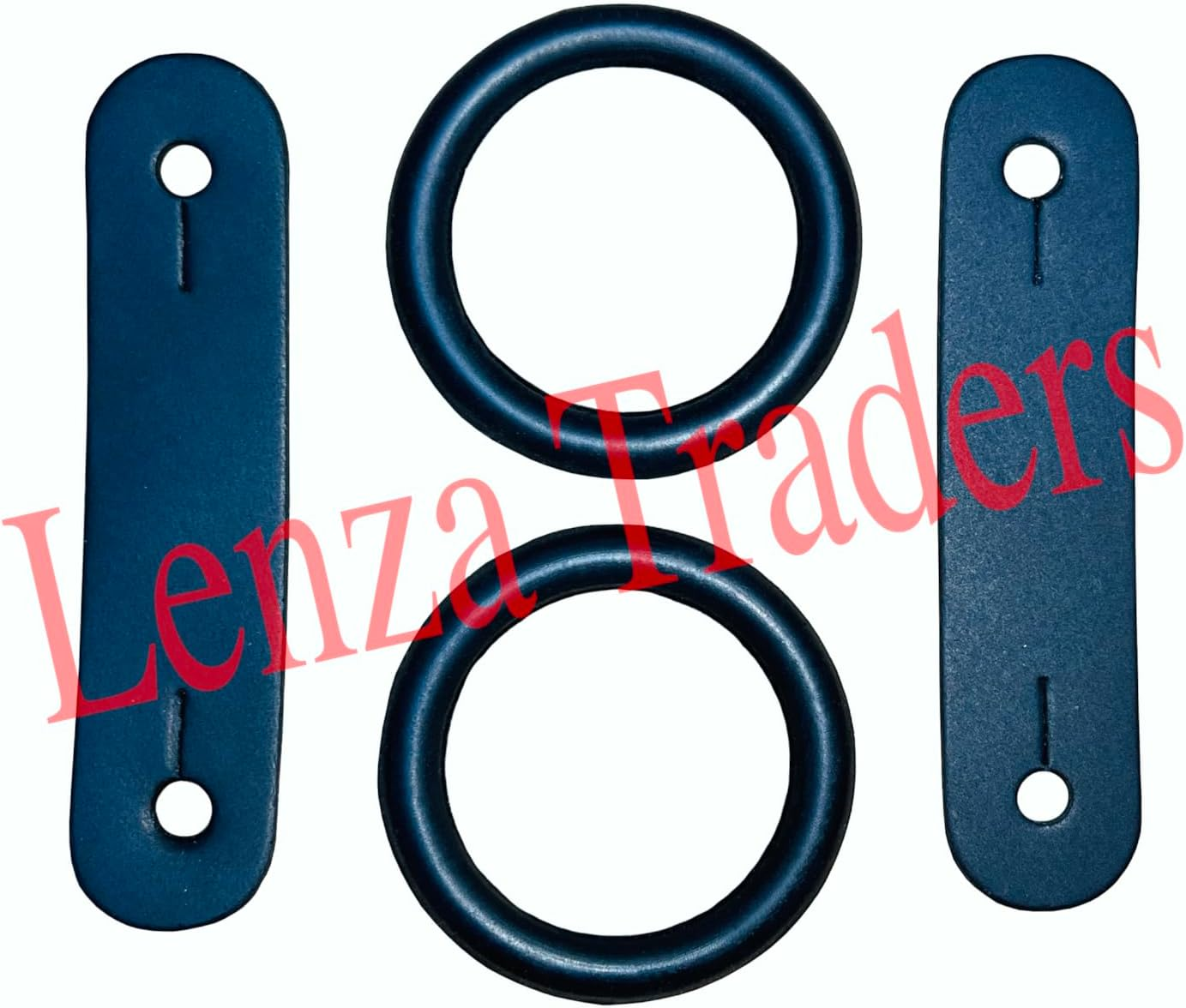 Peacock Safety Irons Stirrups Rubber Rings & Leather Clips TABS Replacement Set FILLIS Black Rubber Bands Leather Loops Replacement image number 1