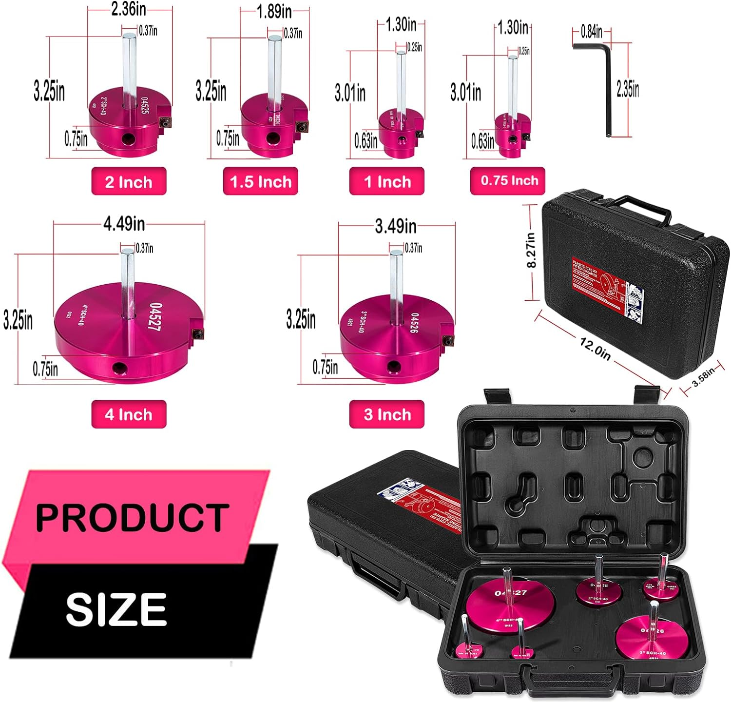 04529 for PPRK6 Plastic Pipe Fitting Reamer 6 Piece Kit Fit into Standard 1/2" Drills PVC Pipe Reamer Tool Contains PPR75, PPR100, PPR150, PPR200, PPR300 and PPR400 image number 5